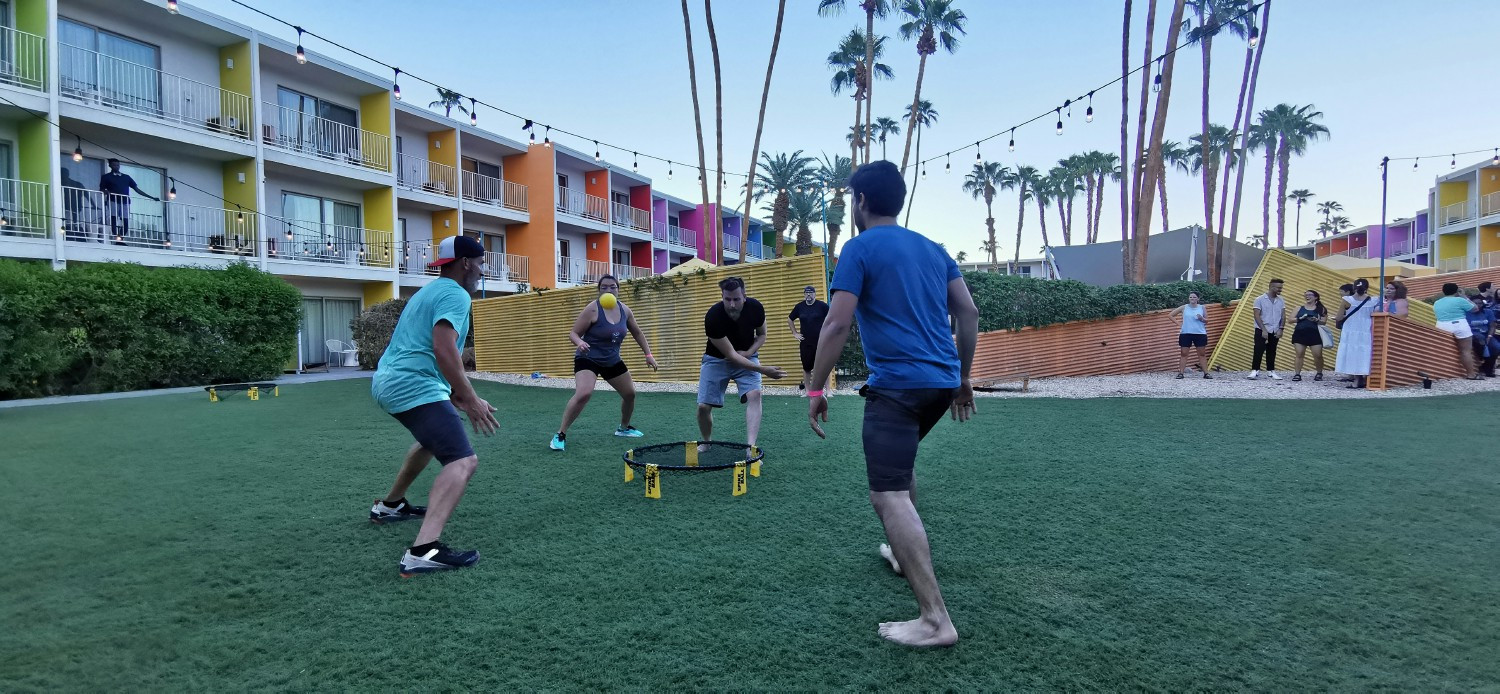 Spikeball tournaments have become a tradition at our retreats